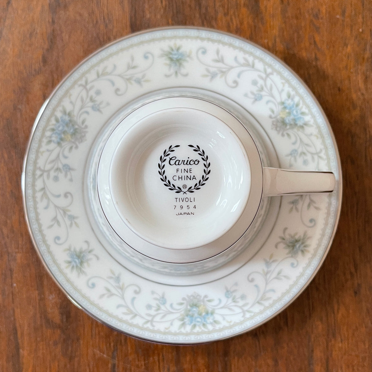 Footed Cup & Saucer, TIVOLI Pattern by Carico