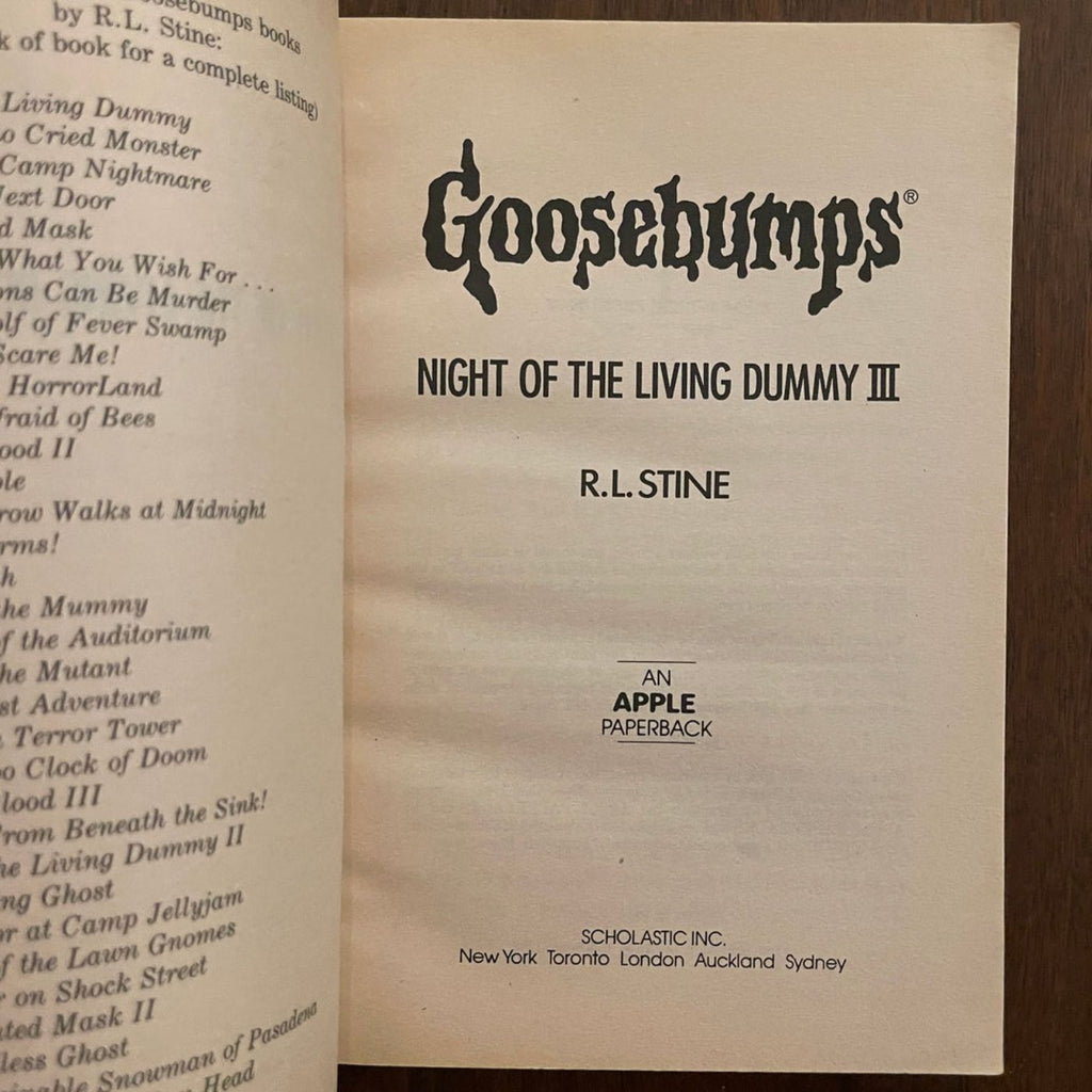 Goosebumps #40 ‘Night of the Living Dummy 3'; R.L. Stine - 1996 1E1P