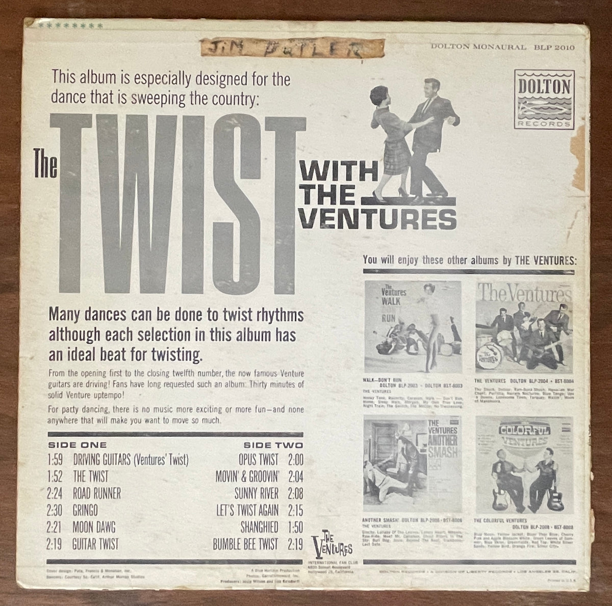 The Ventures 'Twist With The Ventures' Vinyl, BLP-2010