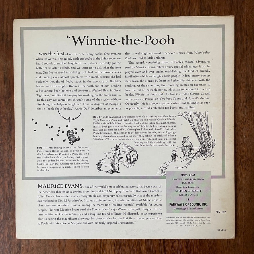Winnie-the-Pooh' Vinyl, Read by Maurice Evans; POS-1032