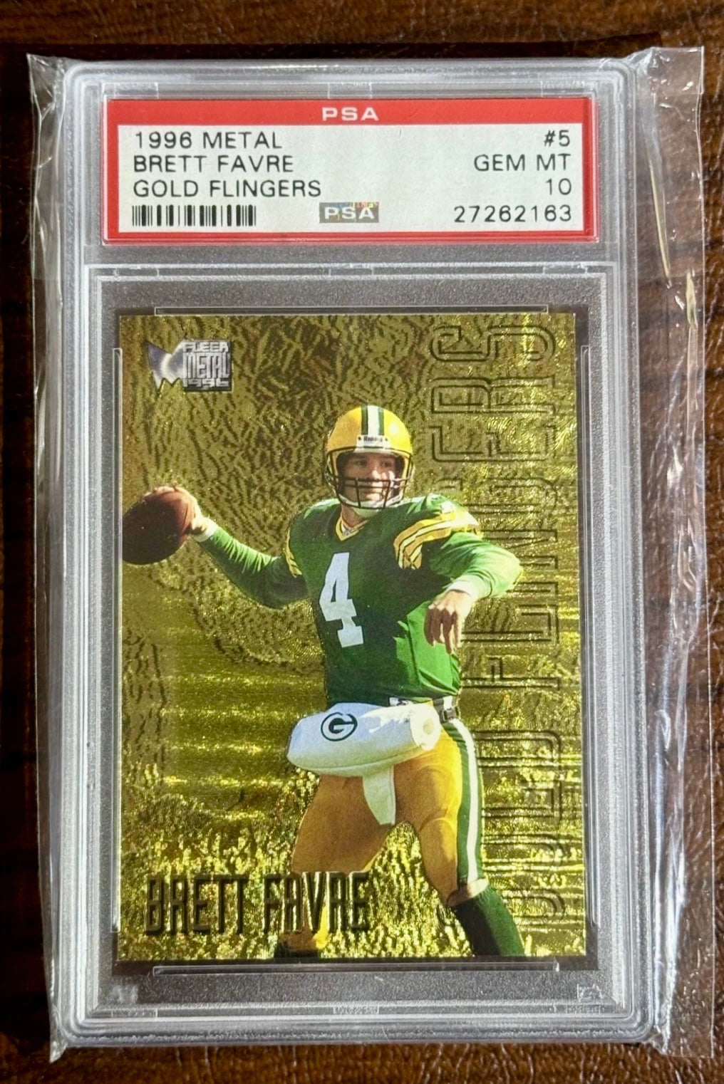 1996 Fleer Metal Gold Fingers Brett Favre #5 PSA 10 - Packers HOF SP Insert