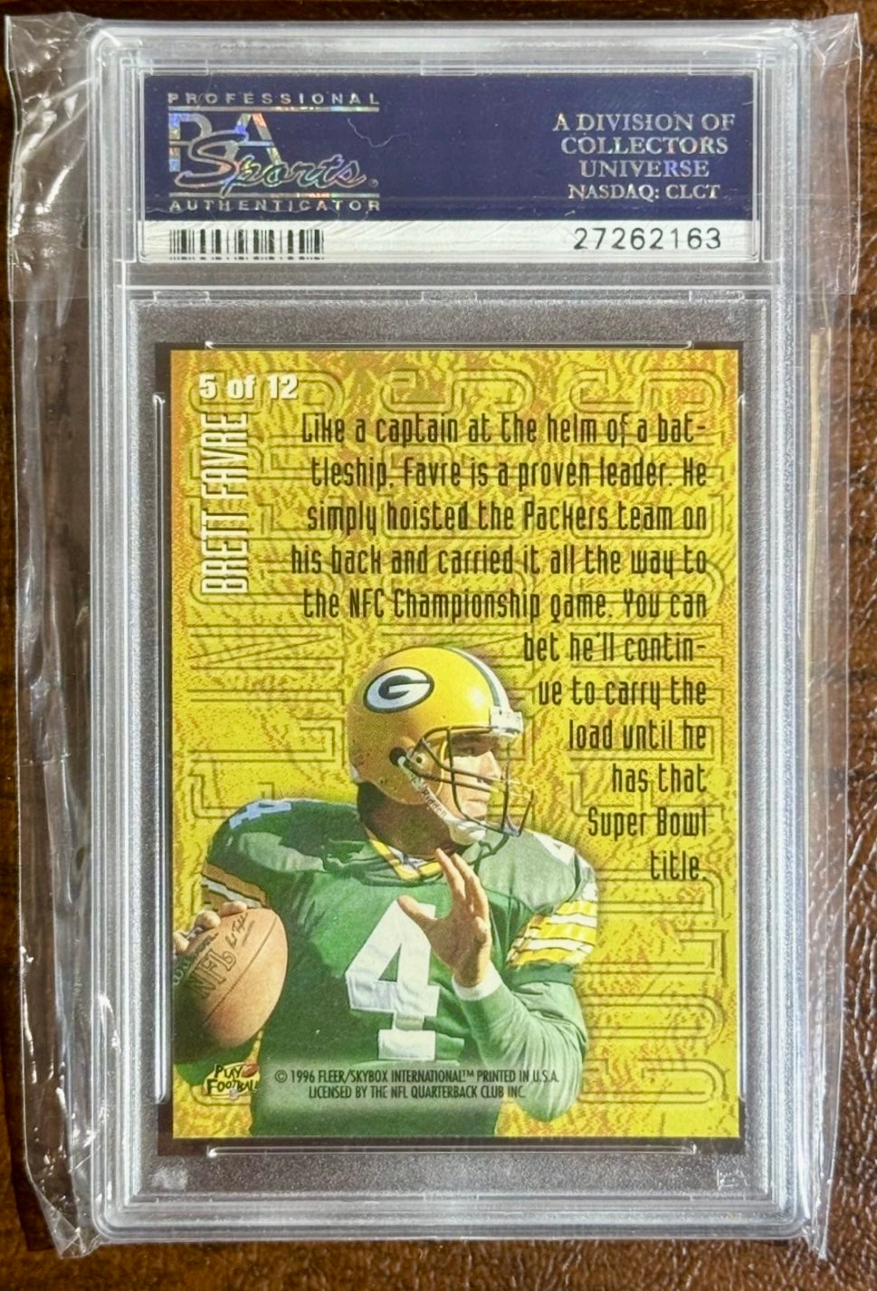 1996 Fleer Metal Gold Fingers Brett Favre #5 PSA 10 - Packers HOF SP Insert
