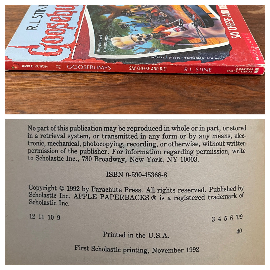 Goosebumps #04 ‘Say Cheese and Die!’; R.L. Stine, 1992 - 1E