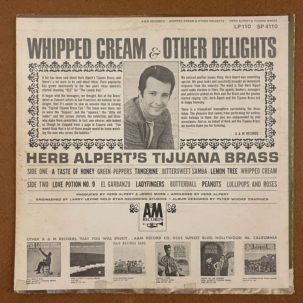 Herb Alpert's Tijuana Brass 'Whipped Cream & Other Delights' Vinilo LP SP-4110
