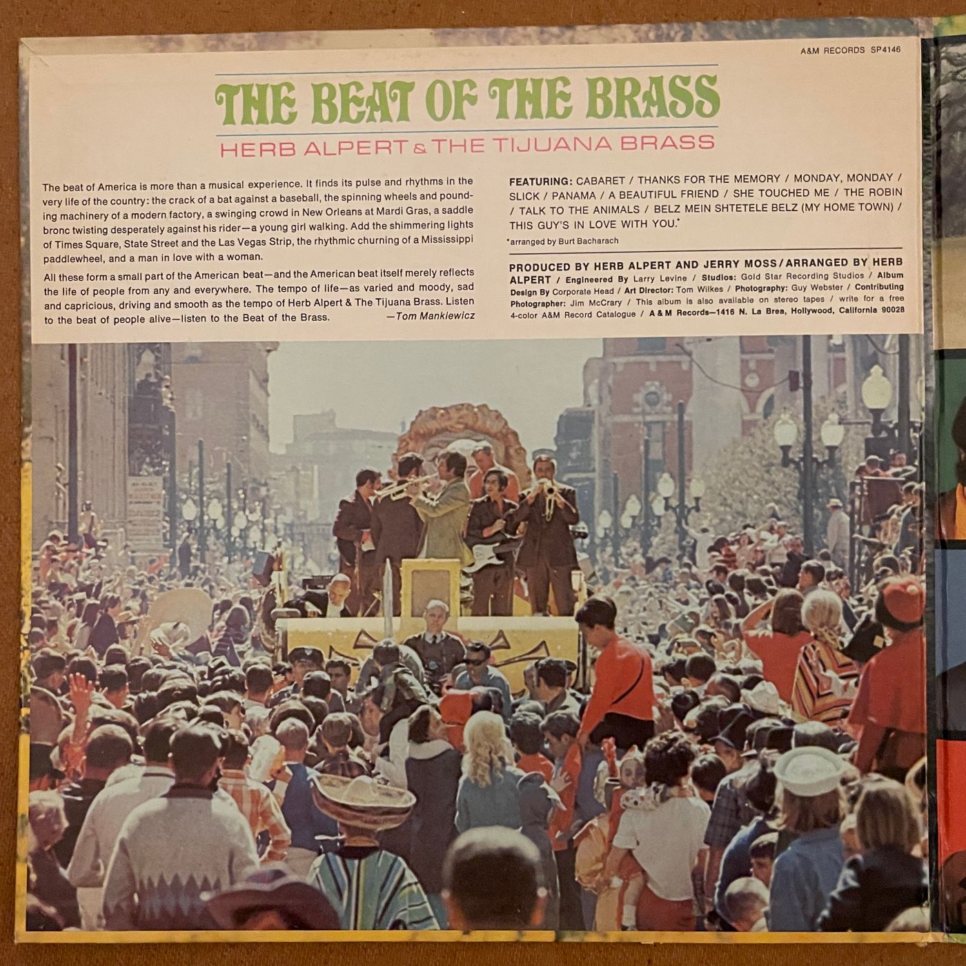 Vinyle de Herb Alpert's Tijuana Brass « The Beat of the Brass »,