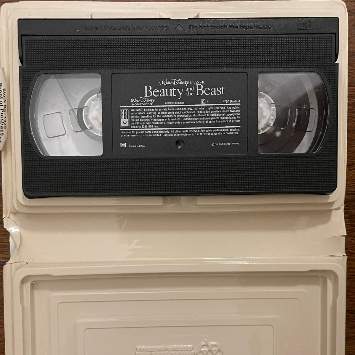 Cassette VHS de "La Bella y la Bestia" - Clásico de Walt Disney - 1993