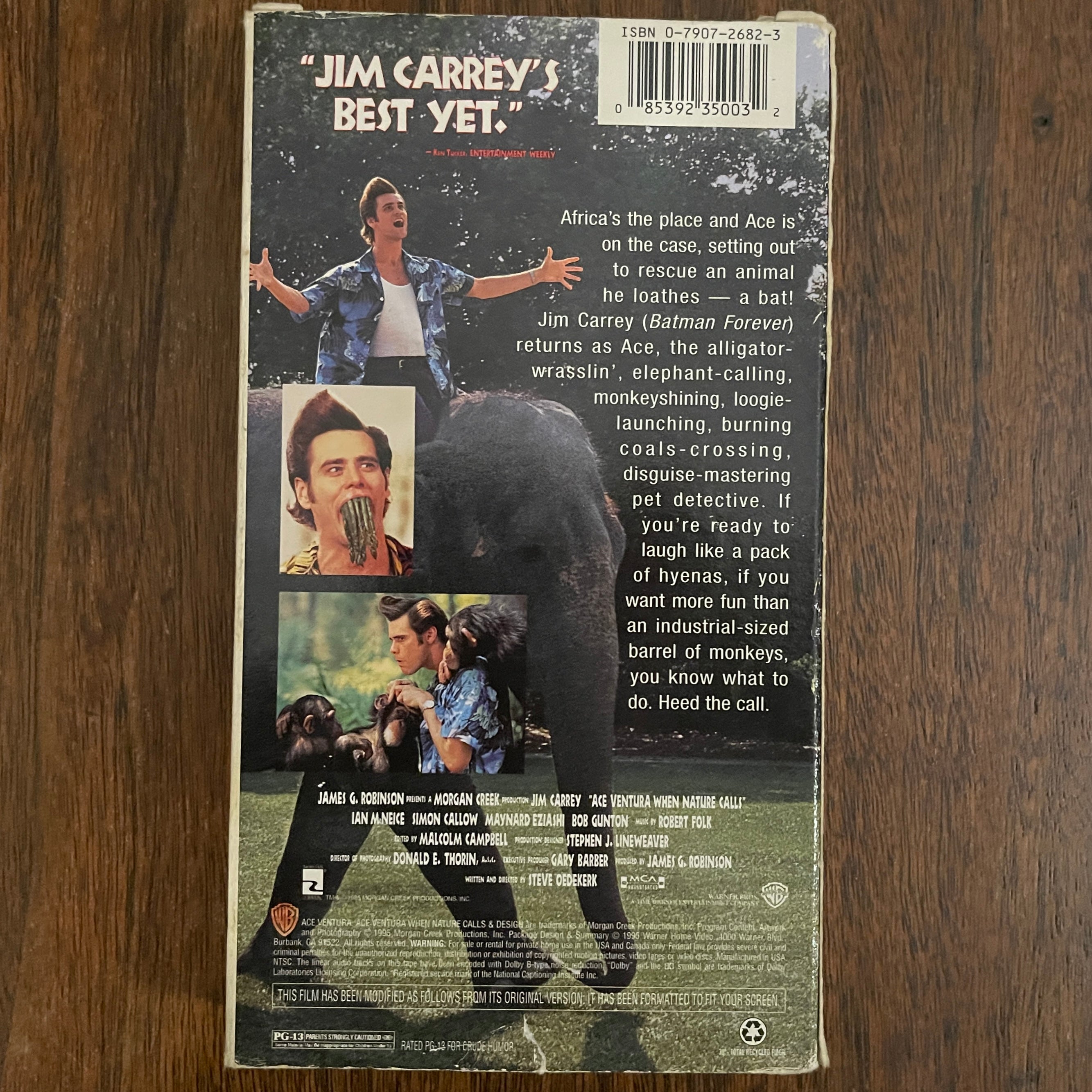 Cassette VHS de 'Ace Ventura: Cuando la naturaleza llama' - 1995