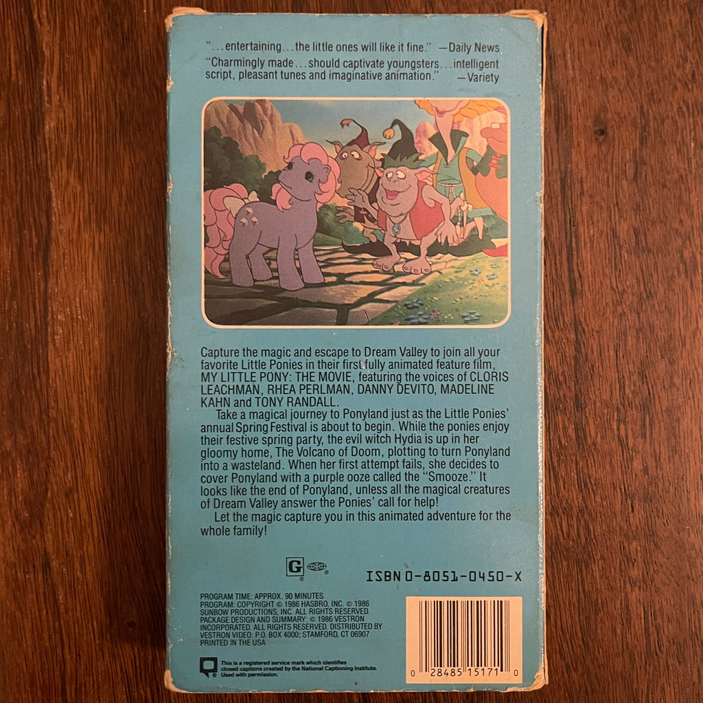 Cassette VHS de 'My Little Pony: La Película' - 1986