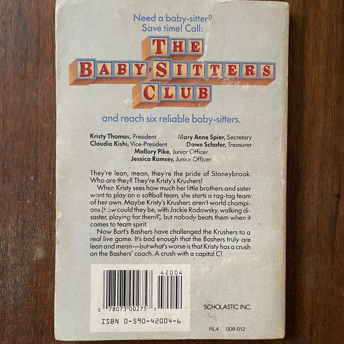BSC #20 "Kristy and the Walking Disaster': Ann M. Martin,
