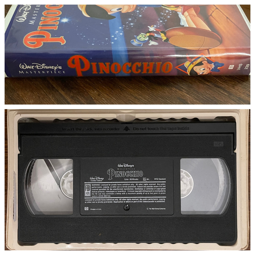 Cassette VHS du chef-d'œuvre de Walt Disney, « Pinocchio » - 1993