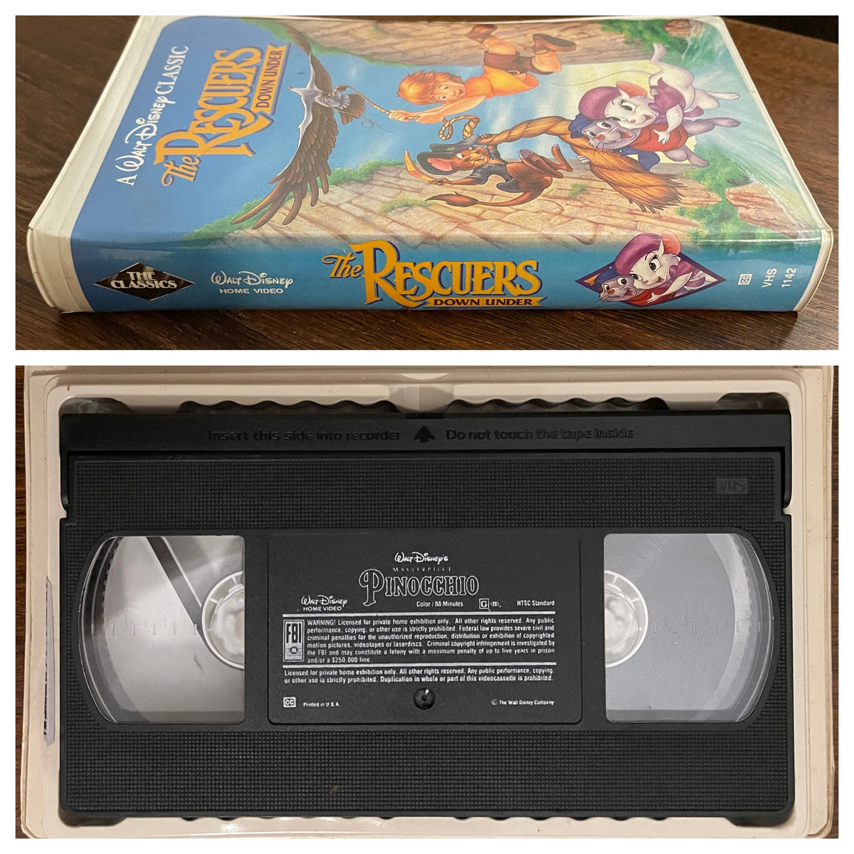 Walt Disney's Classics 'The Rescuers Down Under' VHS Cassette - 1993