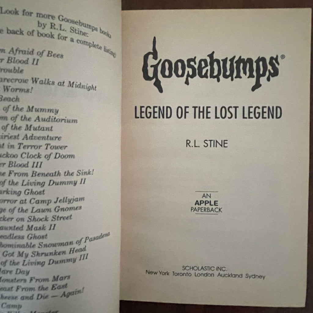 Goosebumps #47 'Legend of the Lost Legend'; R.L. Stine - 1996 1P1E