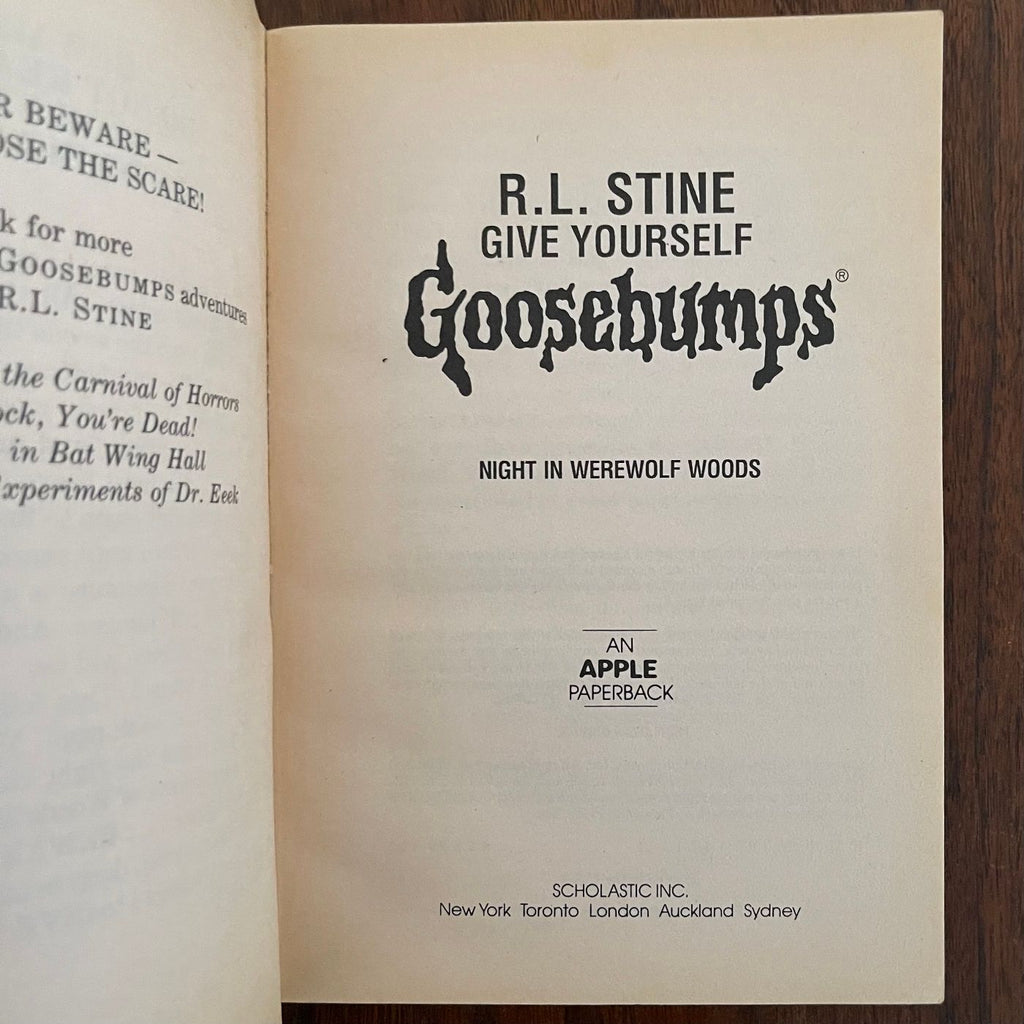 Give Yourself Goosebumps #5 'Night in Werewolf Woods'; R.L. Stine