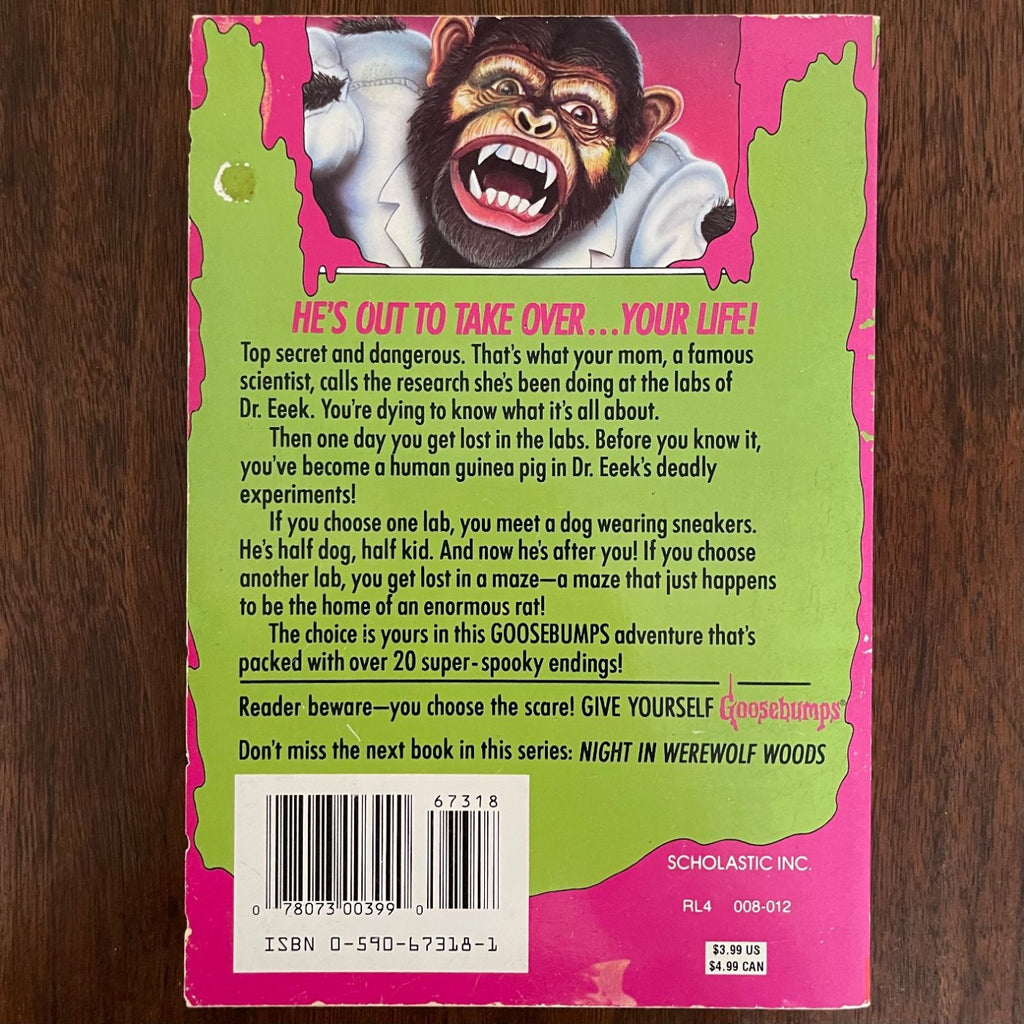 Give Yourself Goosebumps #4 ‘The Deadly Experiments of Dr. Eeek' R.L. Stine