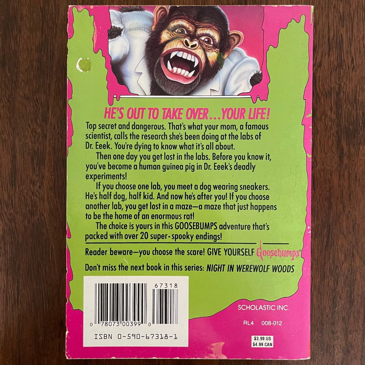 Give Yourself Goosebumps #4 ‘The Deadly Experiments of Dr. Eeek' R.L. Stine