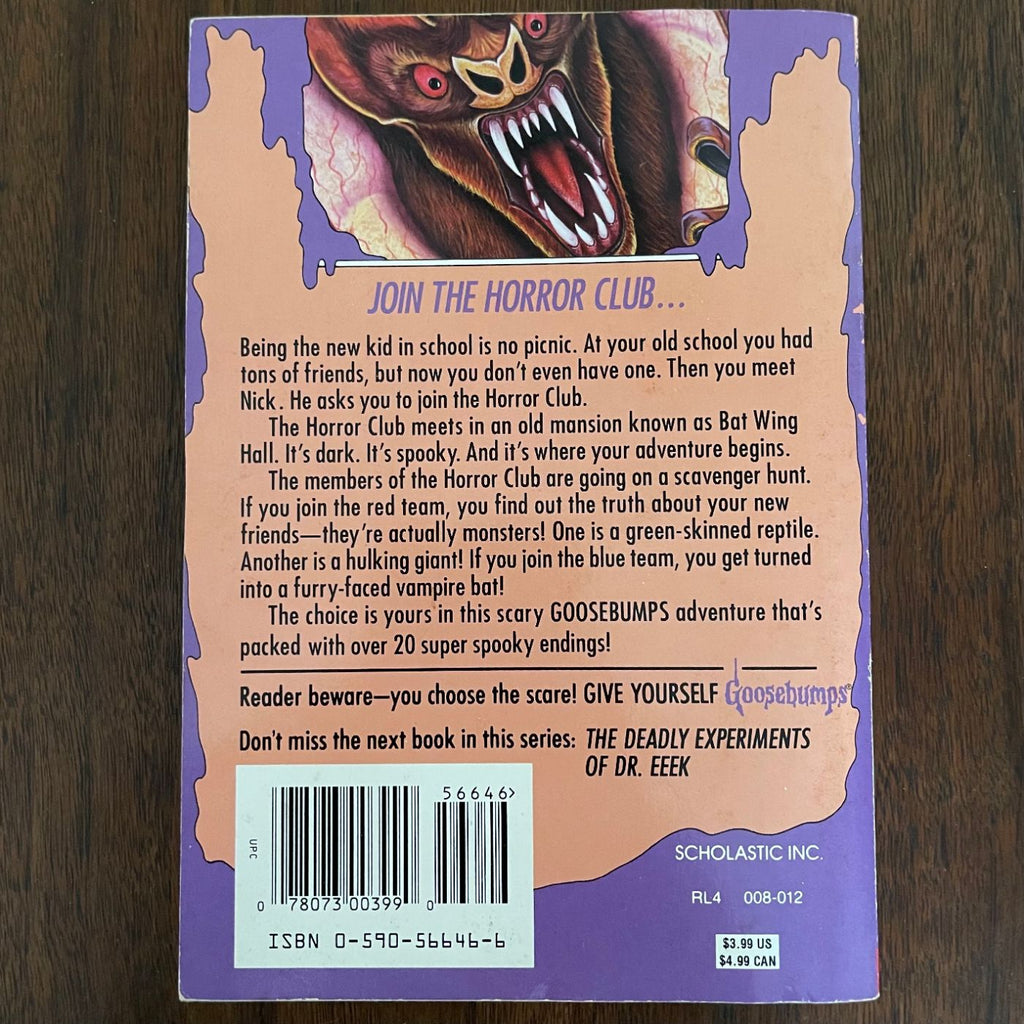Give Yourself Goosebumps #3 ‘Trapped in Batwing Hall’; R.L. Stine