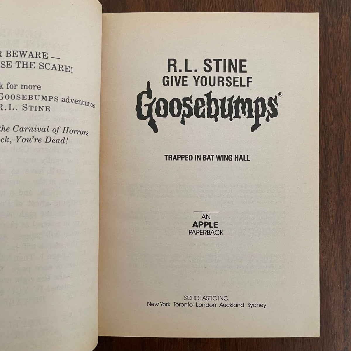 Give Yourself Goosebumps #3 ‘Trapped in Batwing Hall’; R.L. Stine