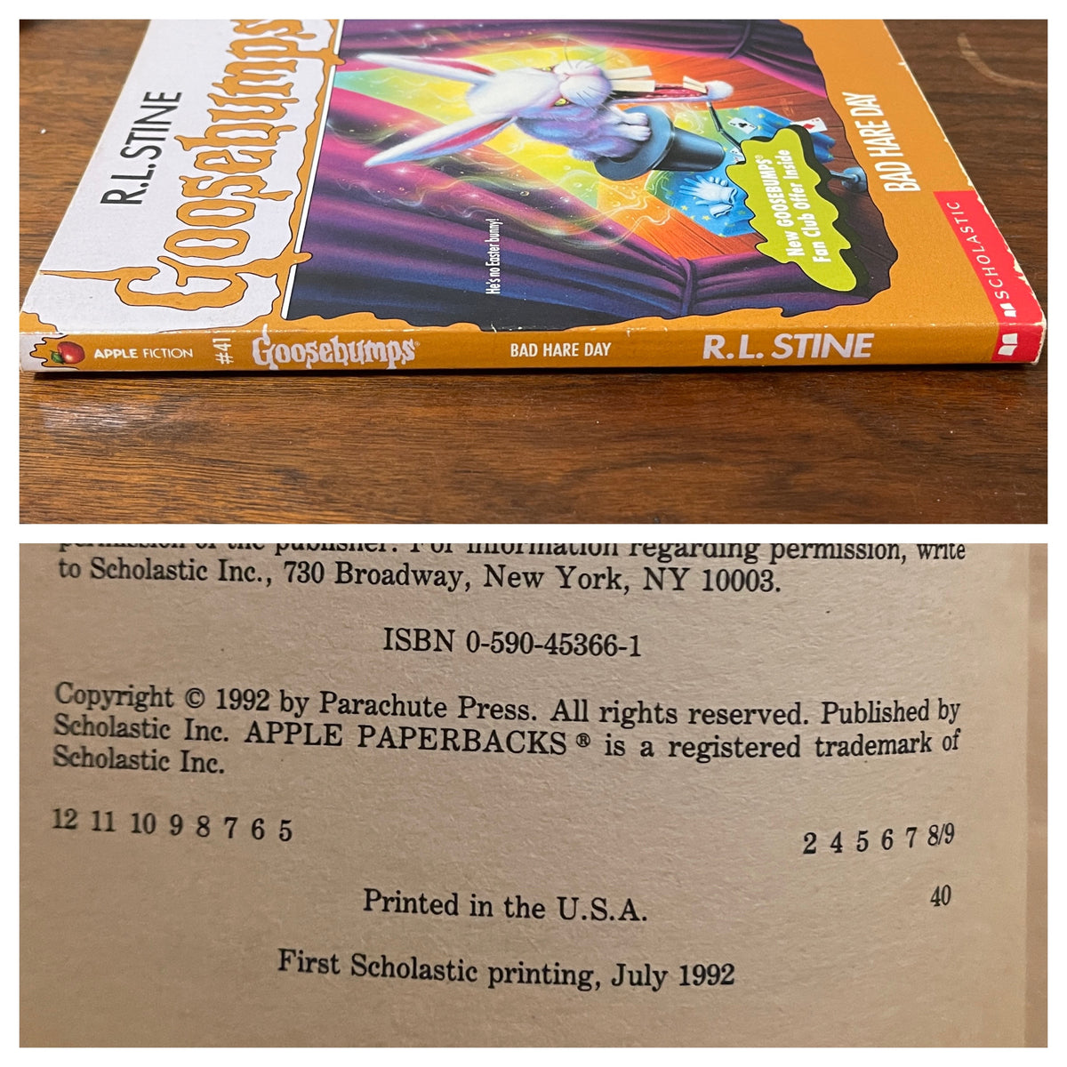 Goosebumps #41 ‘Bad Hare Day’; R.L. Stine - 1996 1E1P