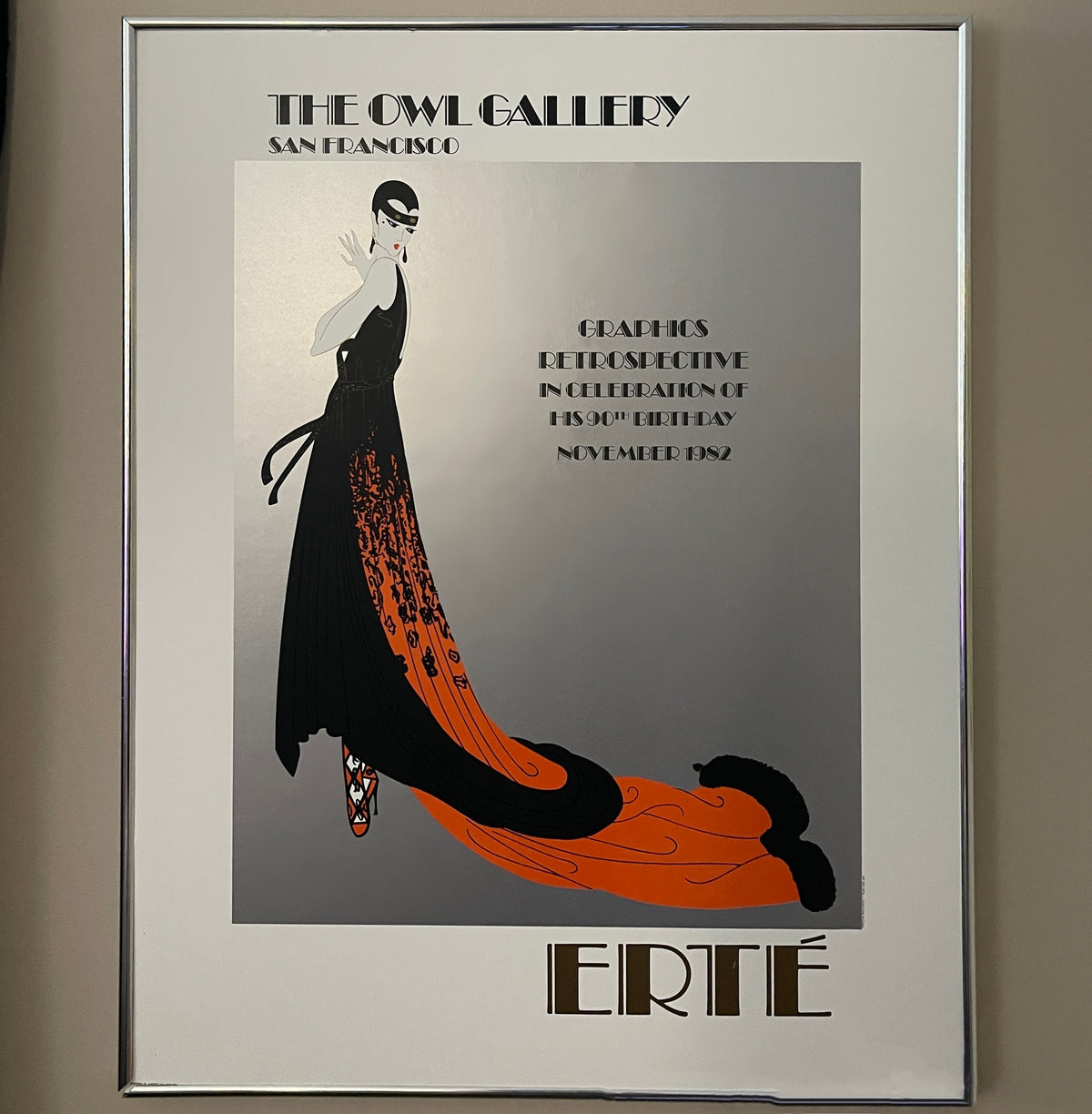 SIGNED Erte 'Graphics Retrospective' Lithograph; The Owl Gallery, SF 1982
