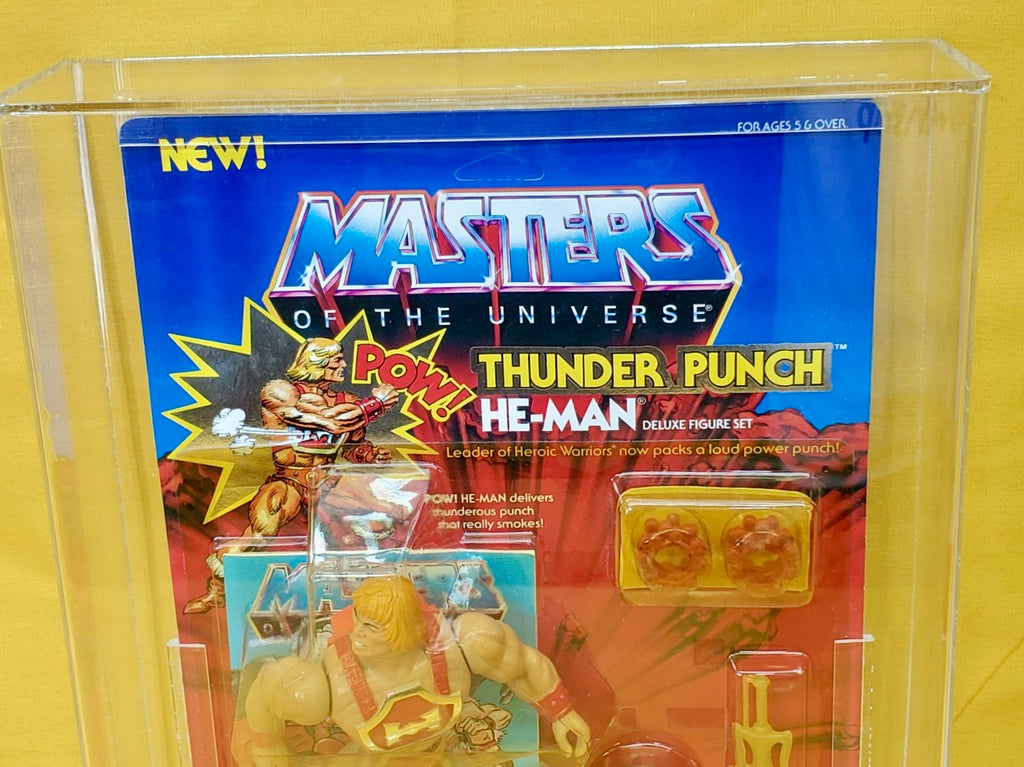 Figurine articulée Thunder Punch Musclor MOTU de 1985 – Neuve, scellée, sans trou d'accroche