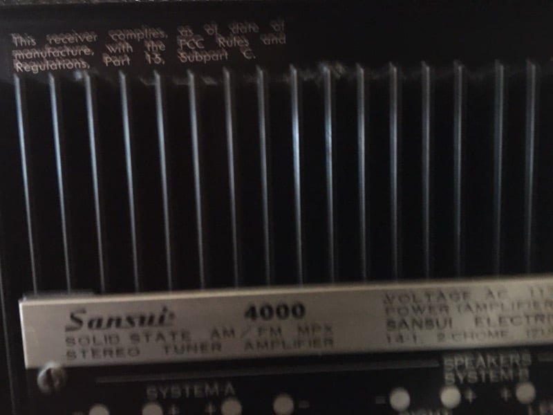 SANSUI Amplificador Sintonizador Estéreo AM/FM de Estado Sólido 4000